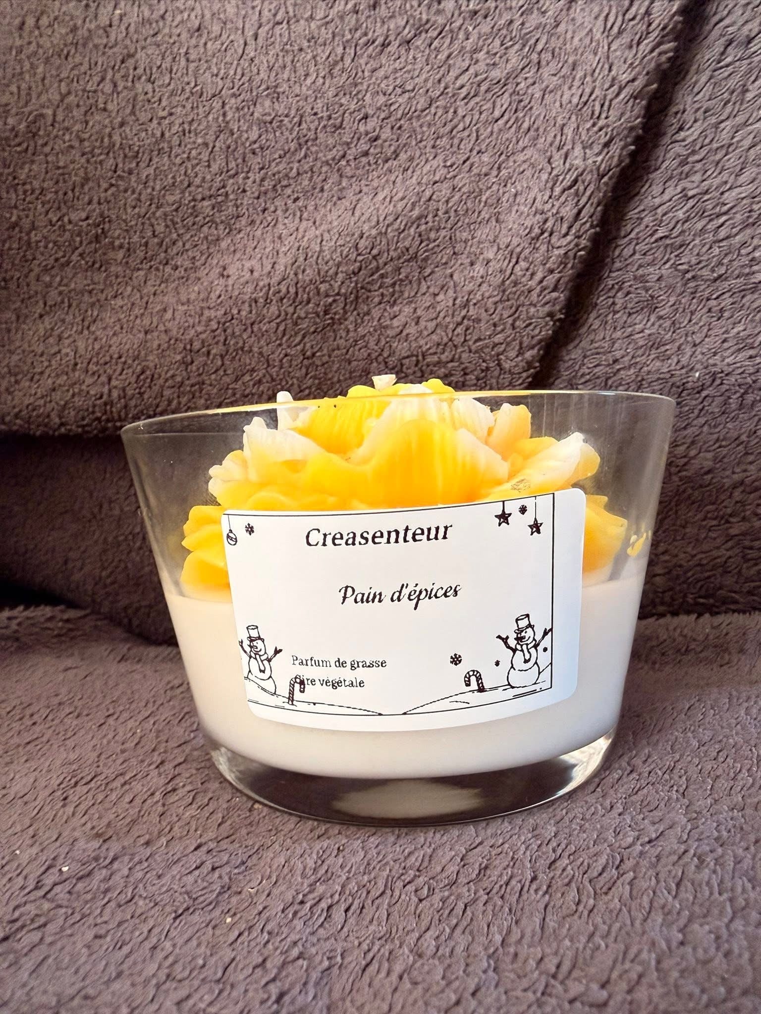 ✨ Bougie “Pivoine dorée – Pain d’épices” – Créasenteur ✨