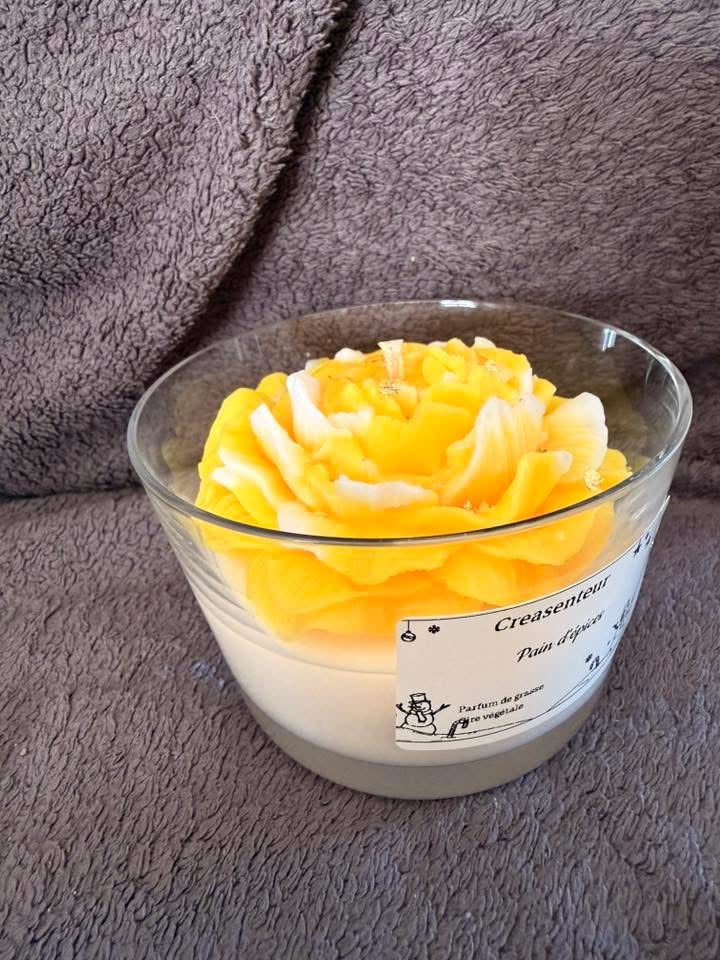 ✨ Bougie “Pivoine dorée – Pain d’épices” – Créasenteur ✨